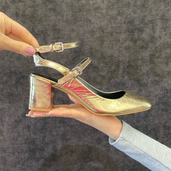 Rebecca Minkoff Shoes - Rebecca Minkoff Brooke Gold Distressed Metallic Leather Heels Sandals NEW